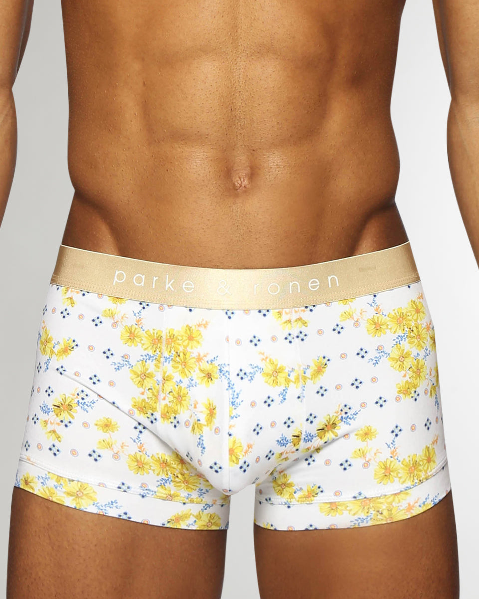 Parke & Ronen Printed Low-Rise Trunk Parke & Ronen Printed Low-Rise Trunk Posies-yellow