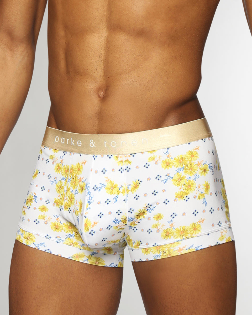 Parke & Ronen Printed Low-Rise Trunk Parke & Ronen Printed Low-Rise Trunk Posies-yellow