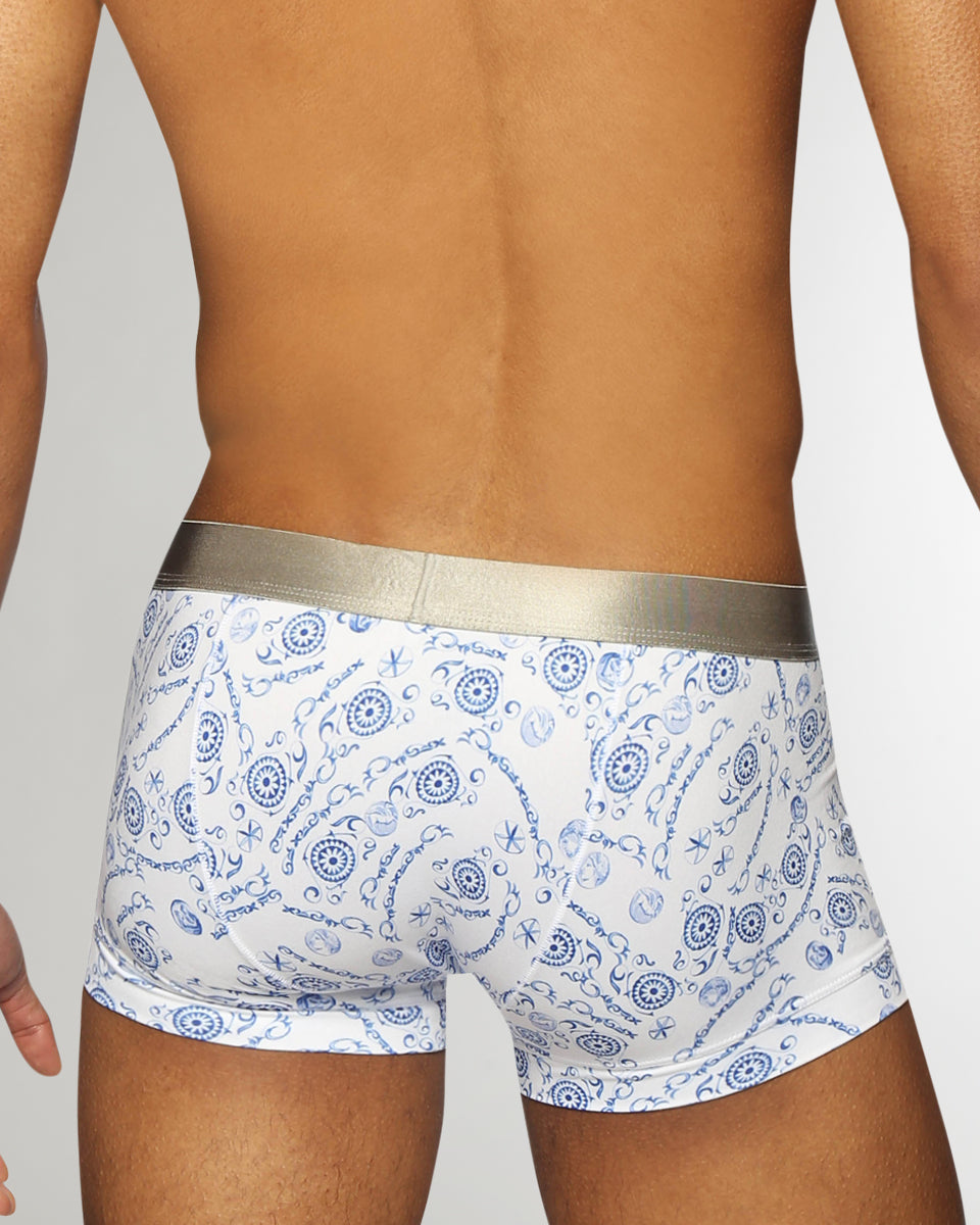 Parke & Ronen Printed Low-Rise Trunk Parke & Ronen Printed Low-Rise Trunk Roman-coins-lapis