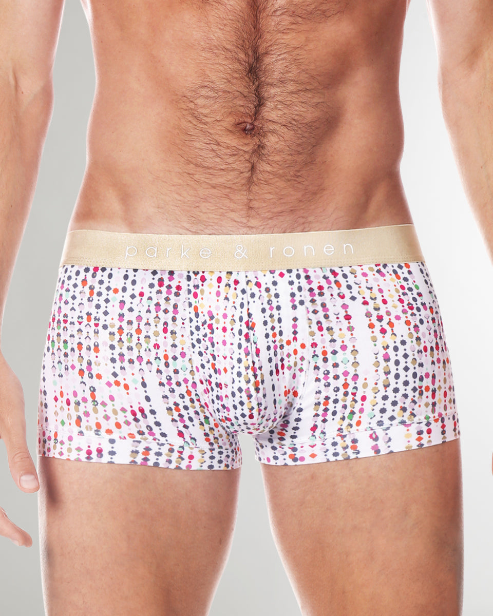 Parke & Ronen Printed Low-Rise Trunk Parke & Ronen Printed Low-Rise Trunk Show-white-gala