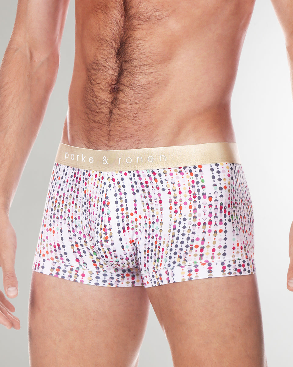 Parke & Ronen Printed Low-Rise Trunk Parke & Ronen Printed Low-Rise Trunk Show-white-gala