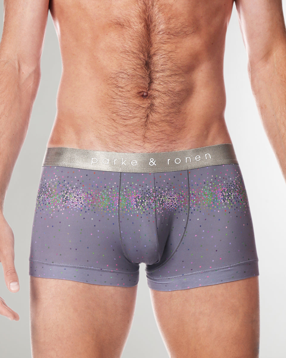 Parke & Ronen Printed Low Rise Trunk Titanium-sparkle