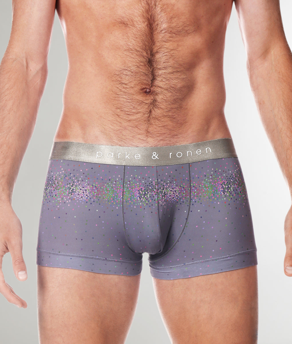 Parke & Ronen Printed Low Rise Trunk Titanium-sparkle