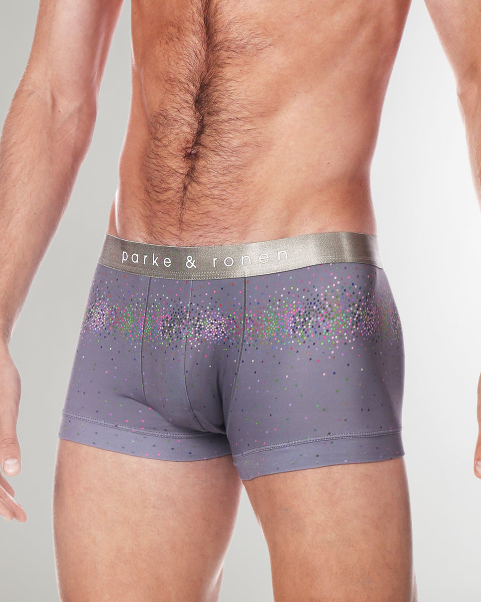 Parke & Ronen Printed Low Rise Trunk Titanium-sparkle