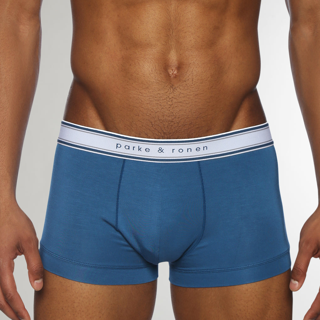 Parke & Ronen Retro Solid Low Rise Trunk Retro-elysian-blue