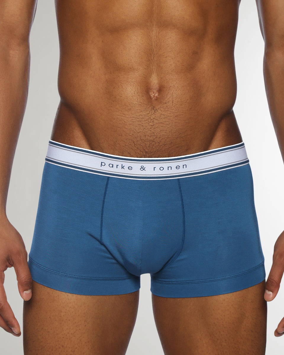Parke & Ronen Retro Solid Low Rise Trunk Retro-elysian-blue