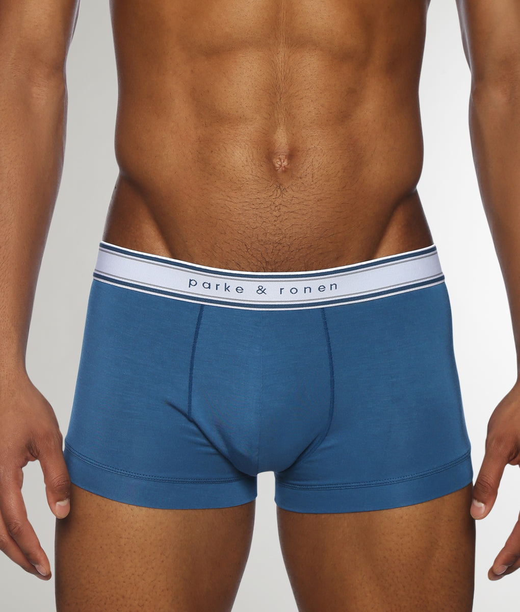 Parke & Ronen Retro Solid Low Rise Trunk Retro-elysian-blue