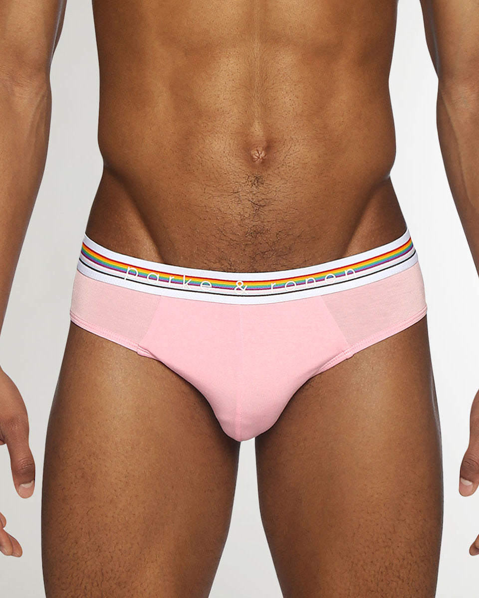 Parke & Ronen Pride Solid Low-Rise Brief Blush-pink