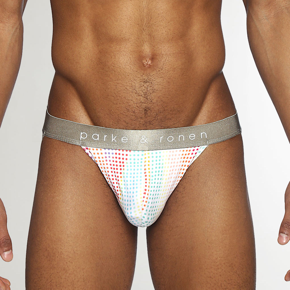 Parke & Ronen Pride Funfetti Jockstrap White