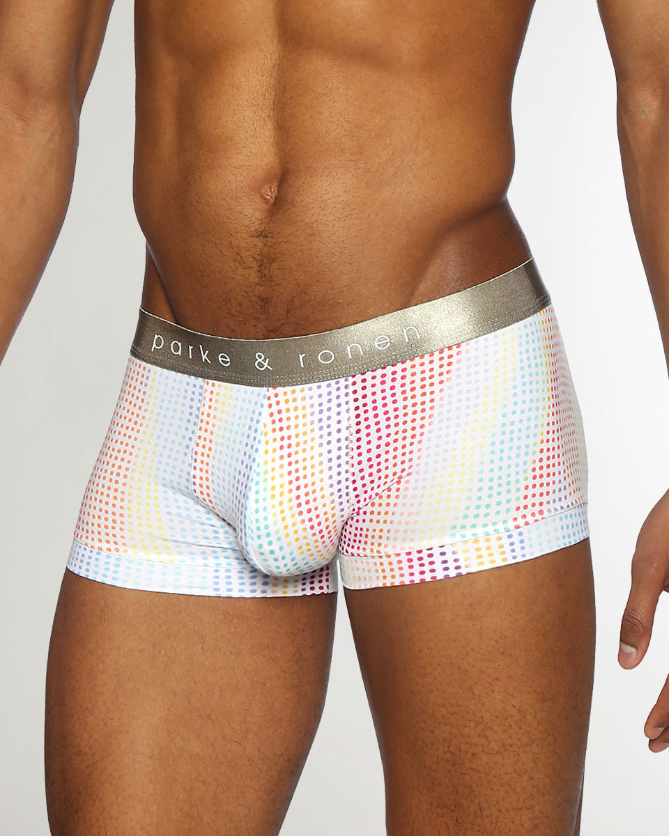 Parke & Ronen Pride Funfetti Low-Rise Trunk White