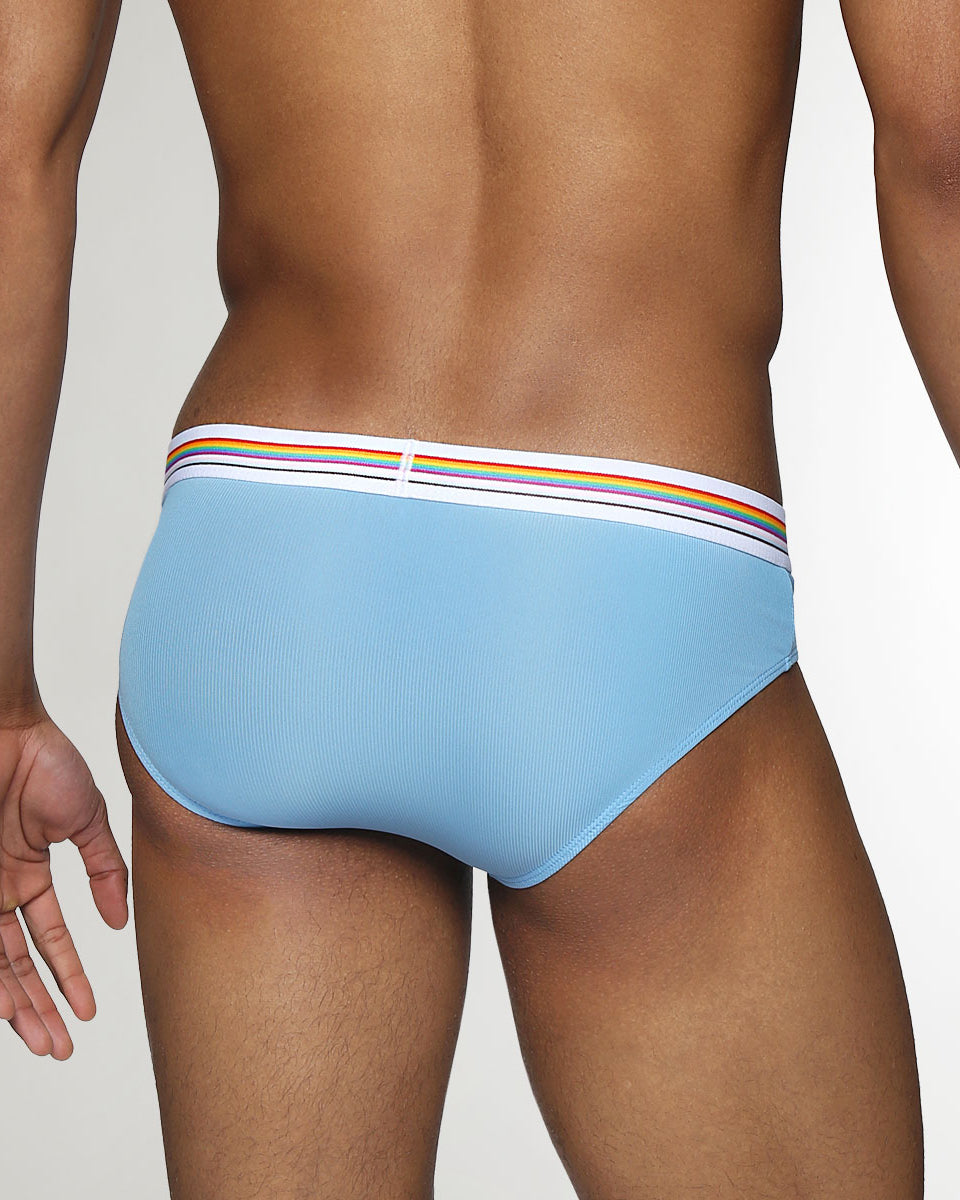 Parke & Ronen Boudoir Pride Nylon Low-Rise Brief Sky-blue