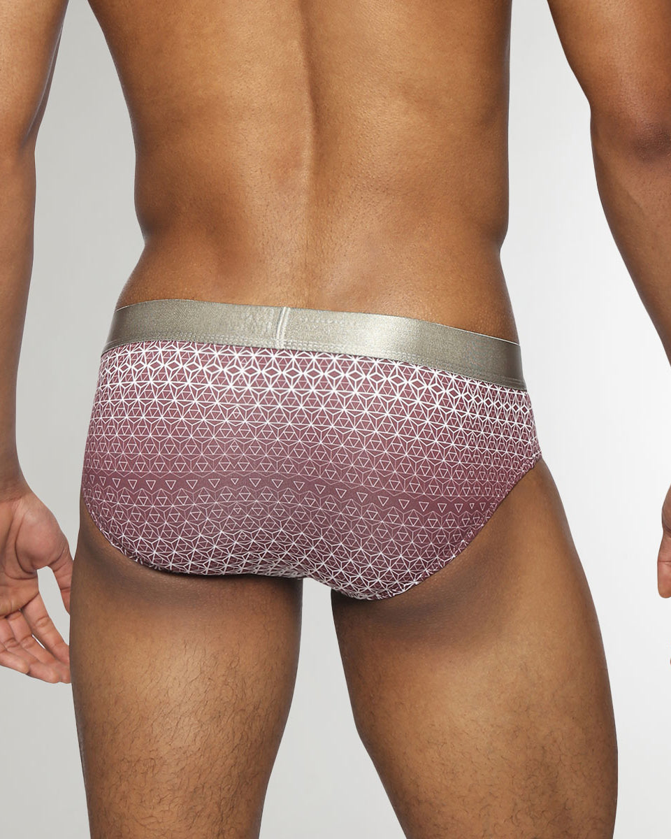 Parke & Ronen Horizon Printed Low Rise Brief Burgundy