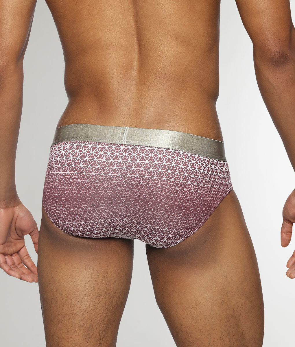 Parke & Ronen Horizon Printed Low Rise Brief Burgundy