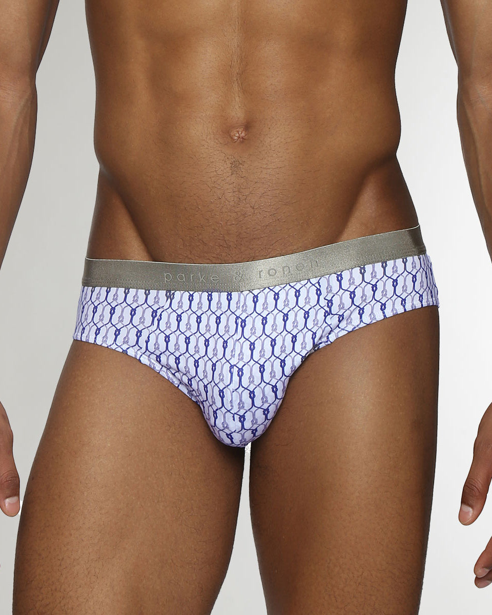 Parke & Ronen Sailors Knot Printed Low-Rise Brief Blue