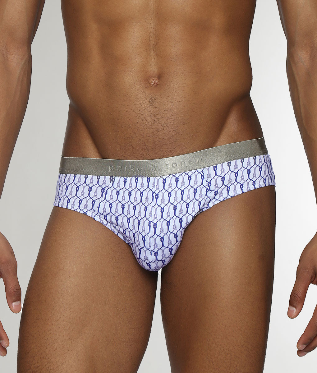 Parke & Ronen Sailors Knot Printed Low-Rise Brief Blue