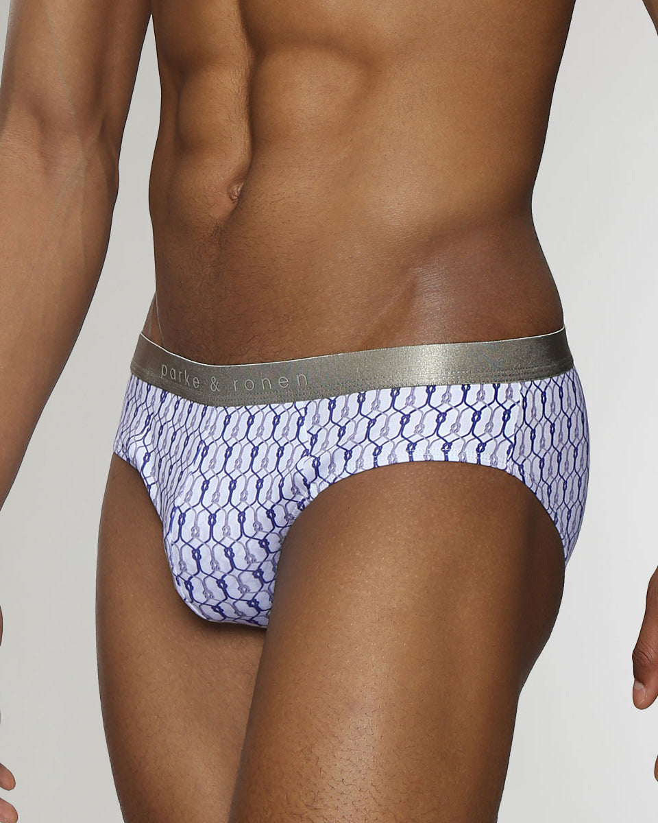 Parke & Ronen Sailors Knot Printed Low-Rise Brief Blue