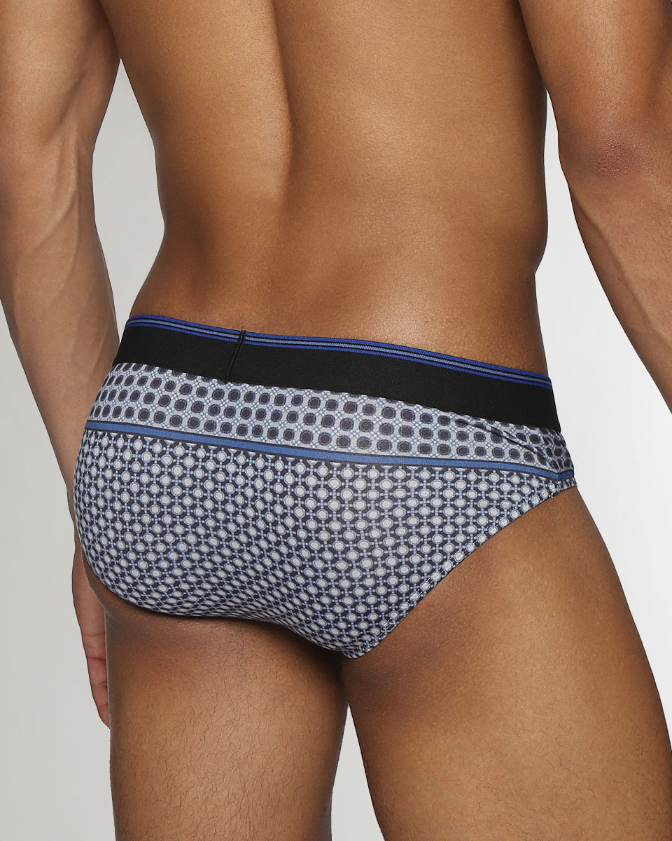 Parke & Ronen Lattice Printed Low-Rise Brief Midnight
