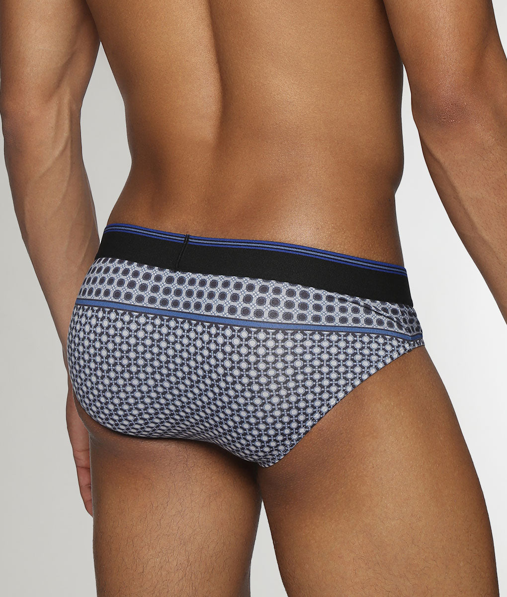 Parke & Ronen Lattice Printed Low-Rise Brief Midnight