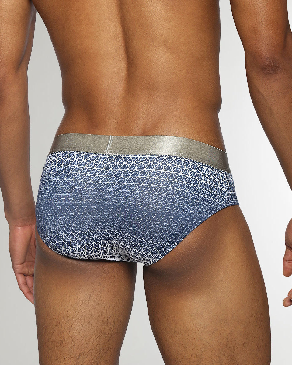Parke & Ronen Horizon Printed Low Rise Brief Navy