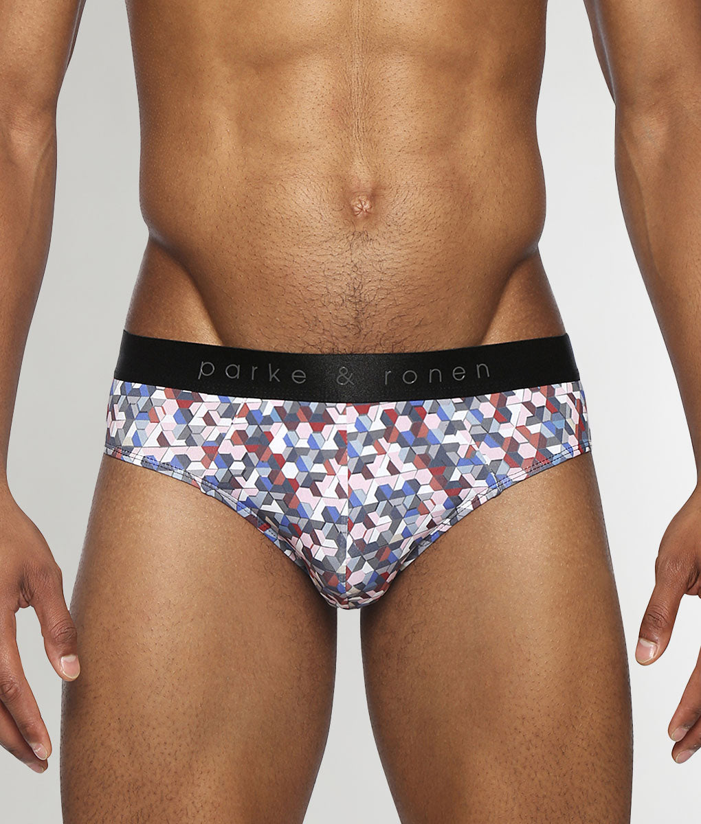 Parke & Ronen Honey Comb Printed Low Rise Brief Vamp