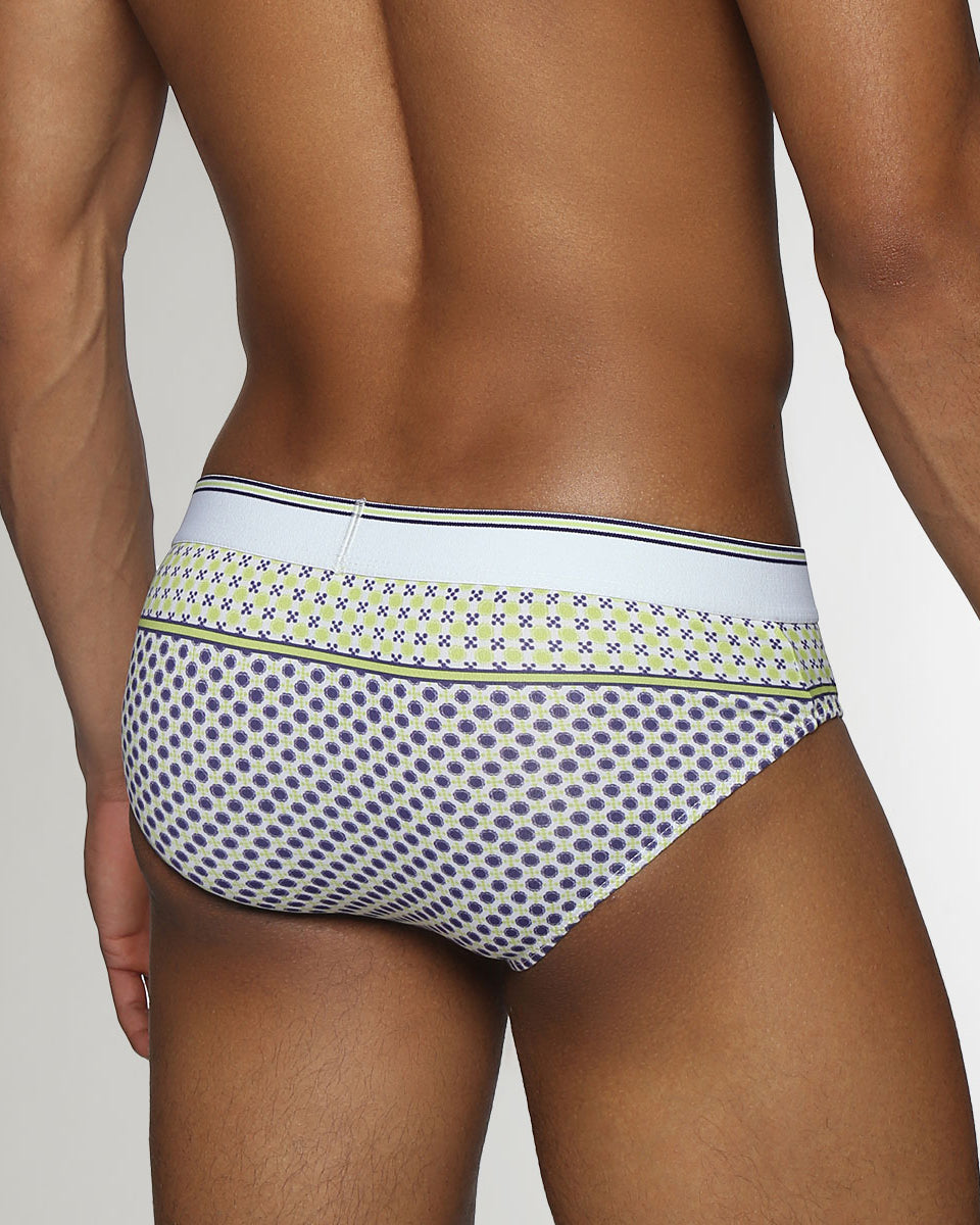 Parke & Ronen Lattice Printed Low-Rise Brief Zest