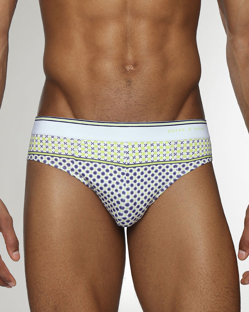 Parke & Ronen Lattice Printed Low-Rise Brief Zest