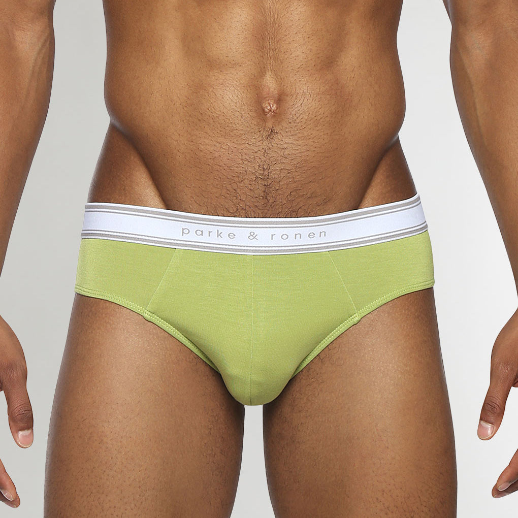 Parke & Ronen Retro Solid Low-Rise Brief Grass