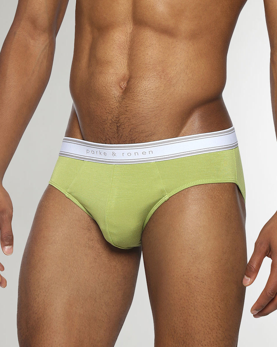 Parke & Ronen Retro Solid Low-Rise Brief Grass