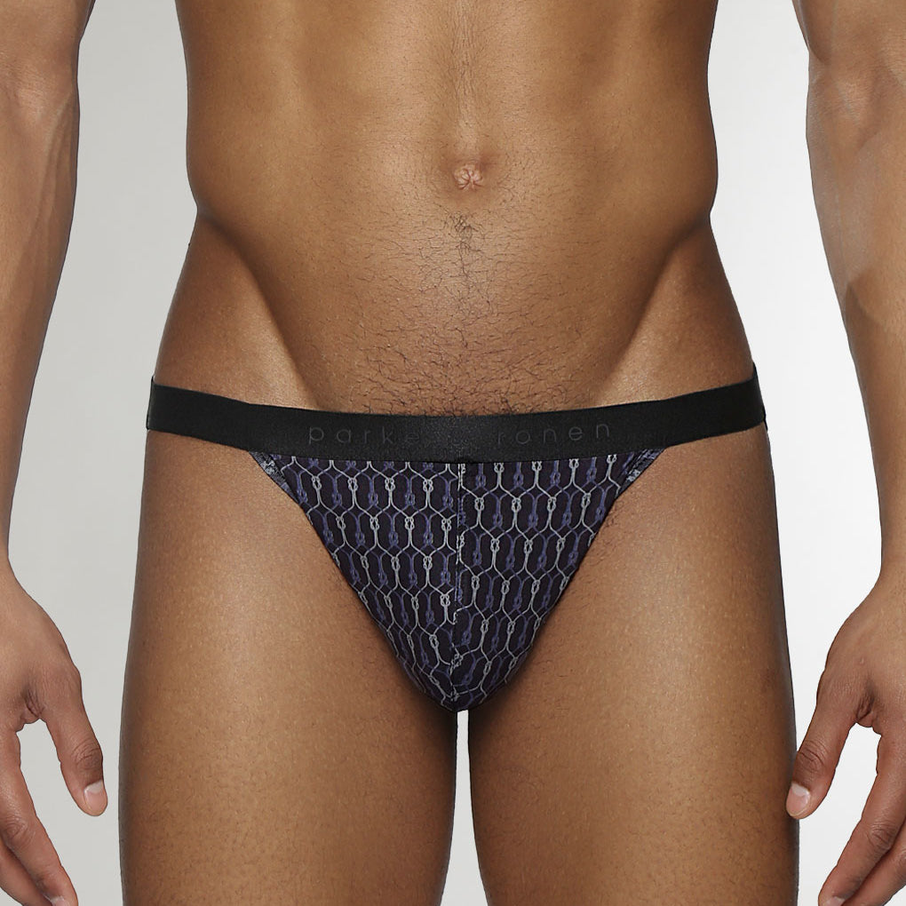 Parke & Ronen Sailors Knot Printed Jockstrap Black