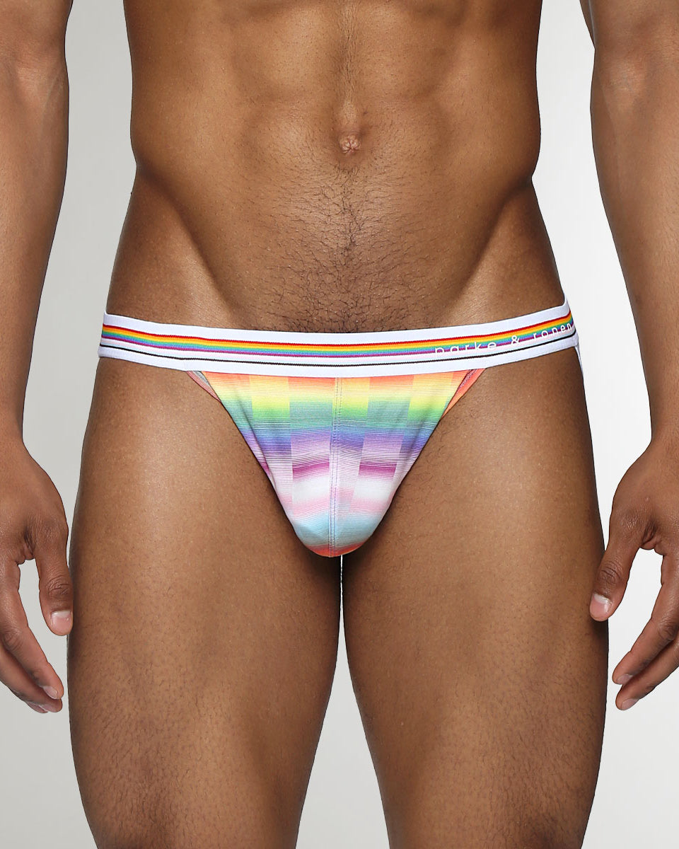 Parke & Ronen Printed Pride Low-Rise Jockstrap Paradise-pride
