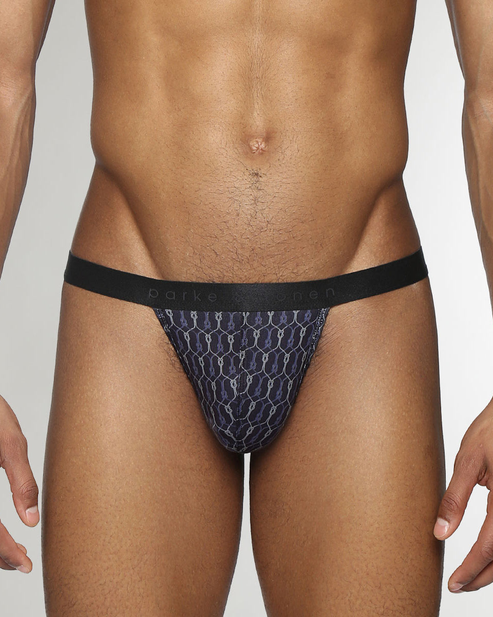 Parke & Ronen Sailors Knot Printed Thong Black