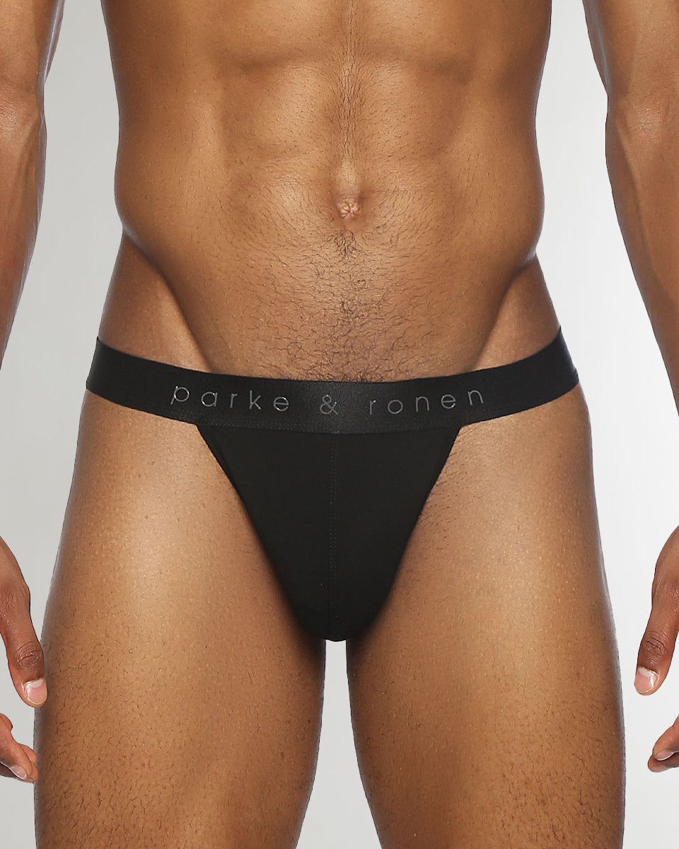 Parke & Ronen Solid Thong Black