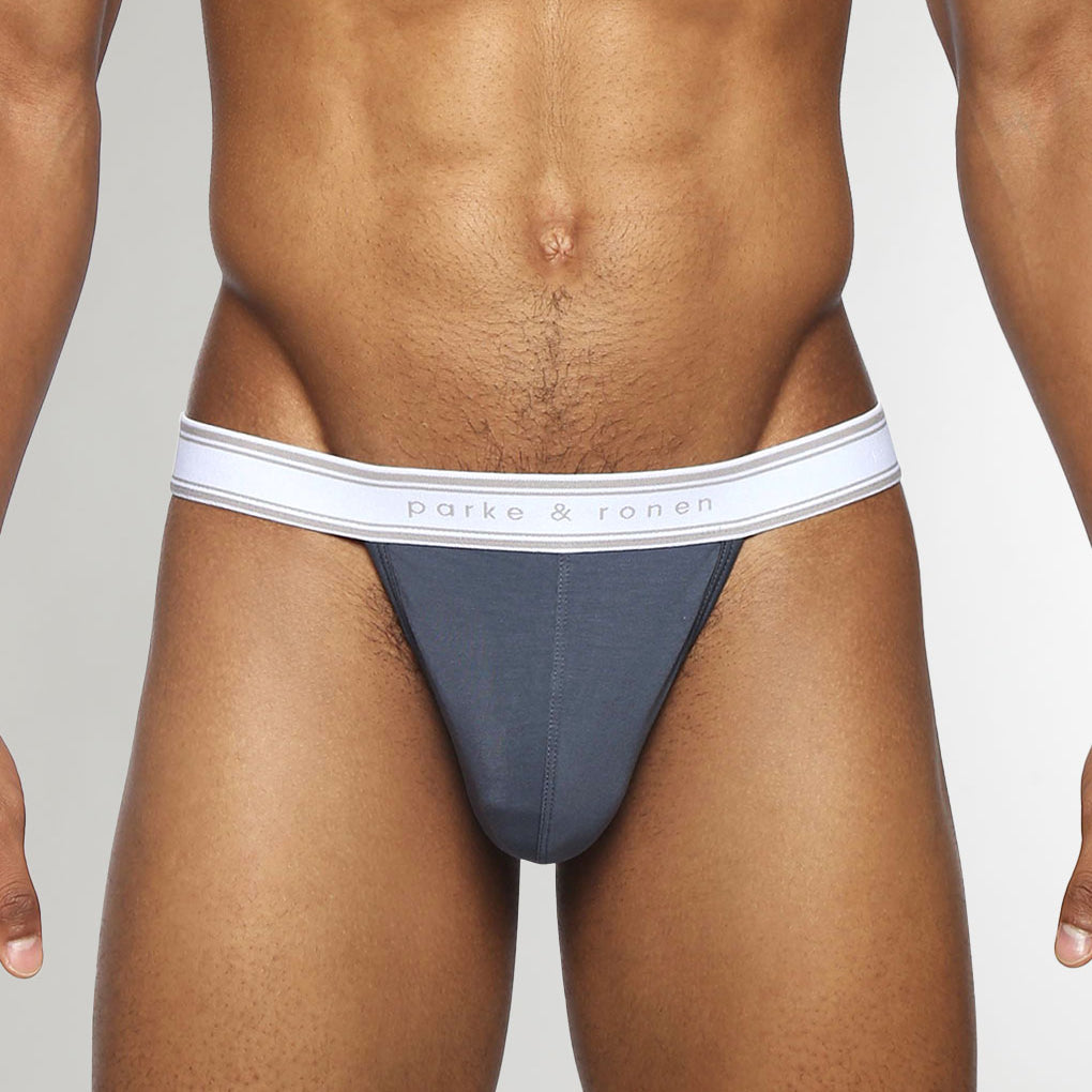 Parke & Ronen Retro Solid Thong Prussian