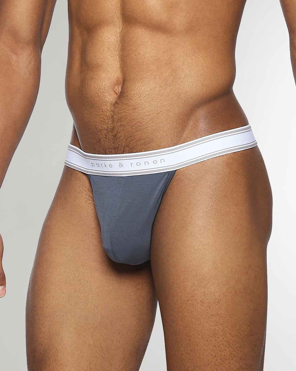 Parke & Ronen Retro Solid Thong Prussian