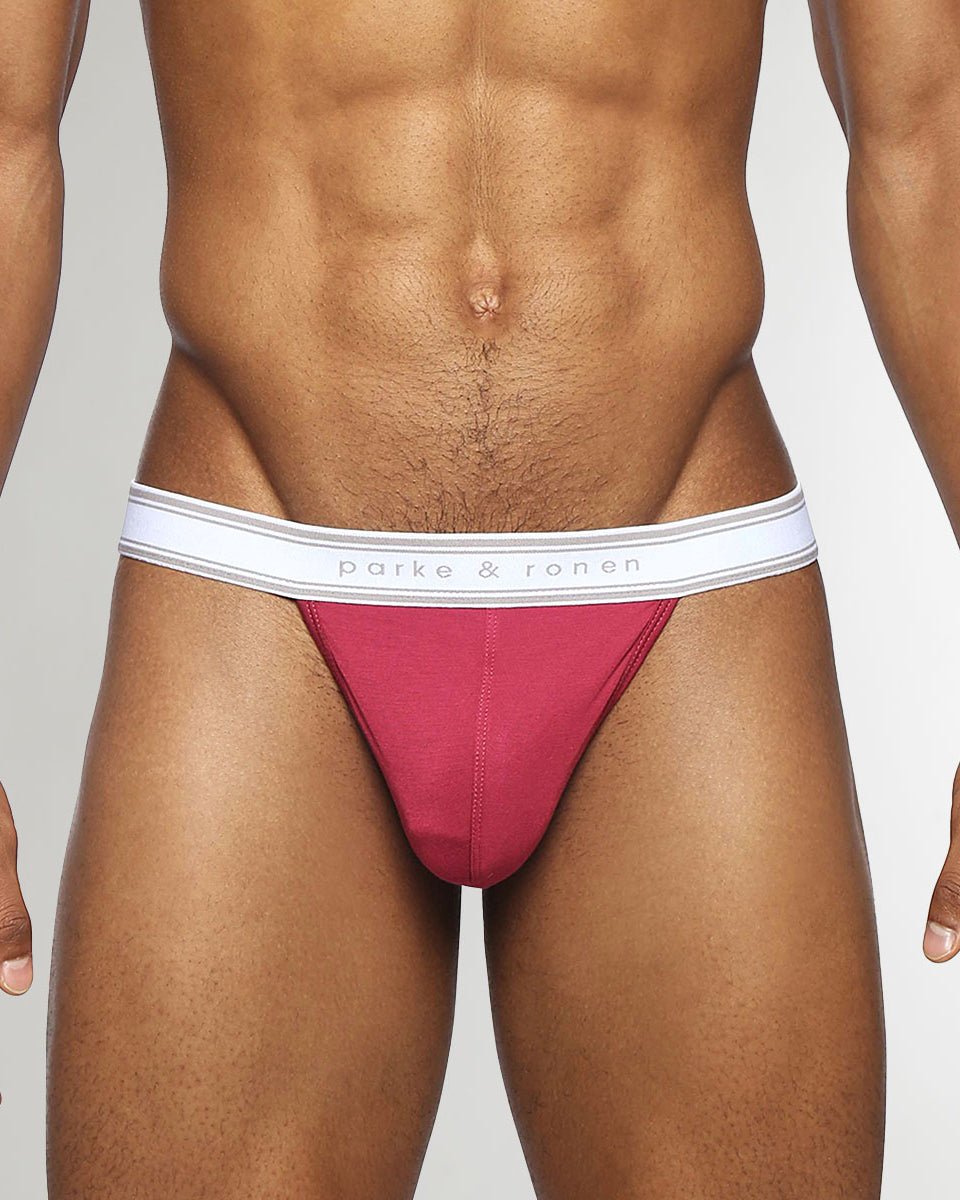 Parke & Ronen Retro Solid Thong Ruby
