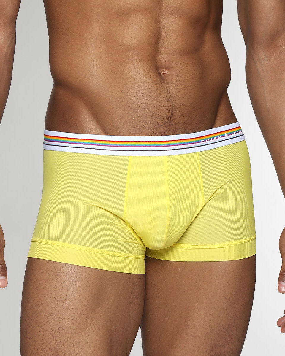 Parke & Ronen Boudoir Pride Nylon Low-Rise Trunk Canary