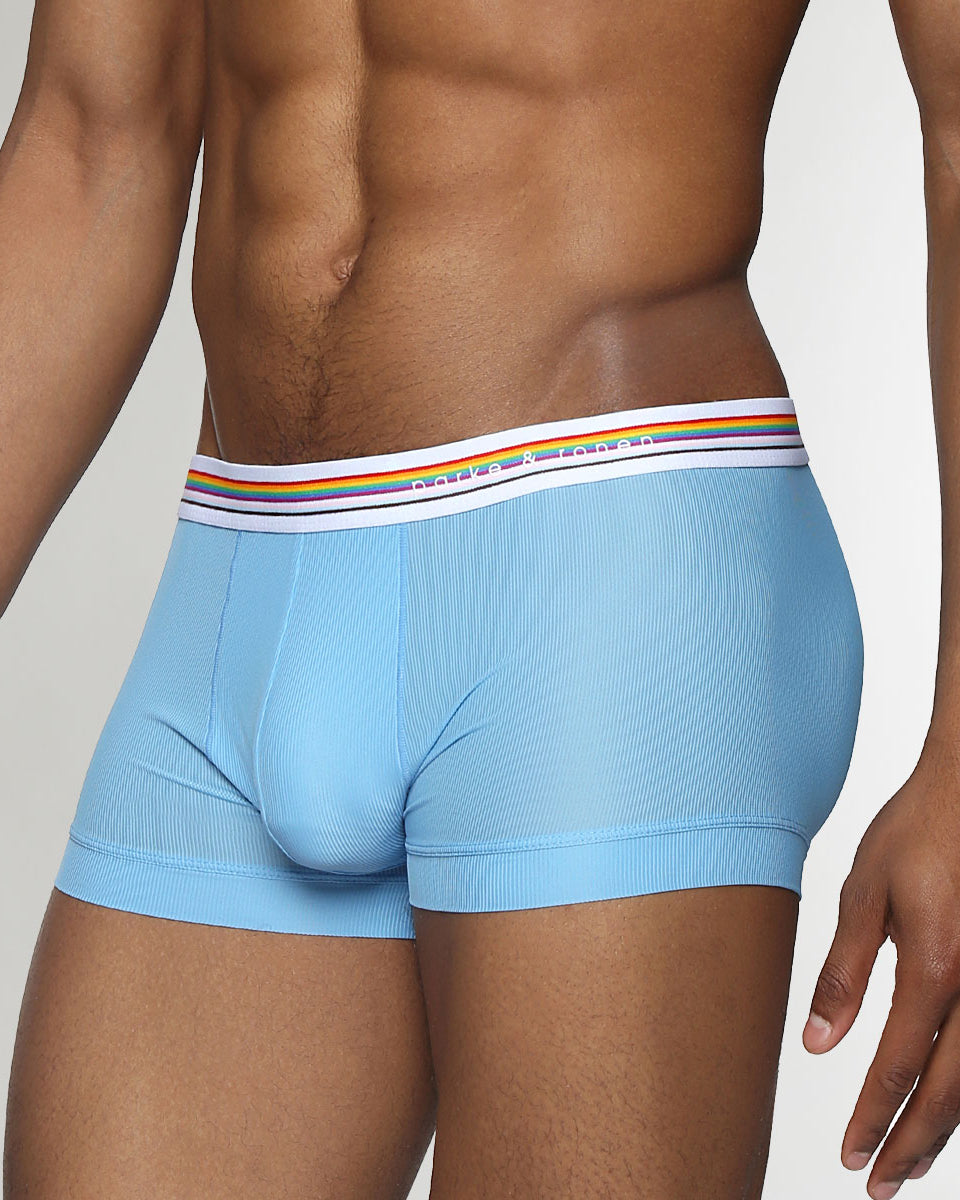 Parke & Ronen Boudoir Pride Nylon Low-Rise Trunk Sky-blue
