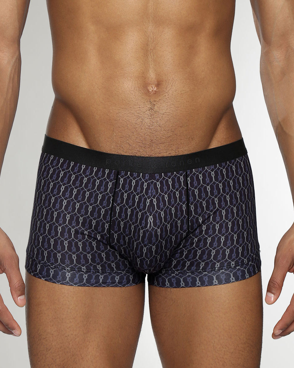 Parke & Ronen Sailors Knot Printed Low-Rise Trunk Black