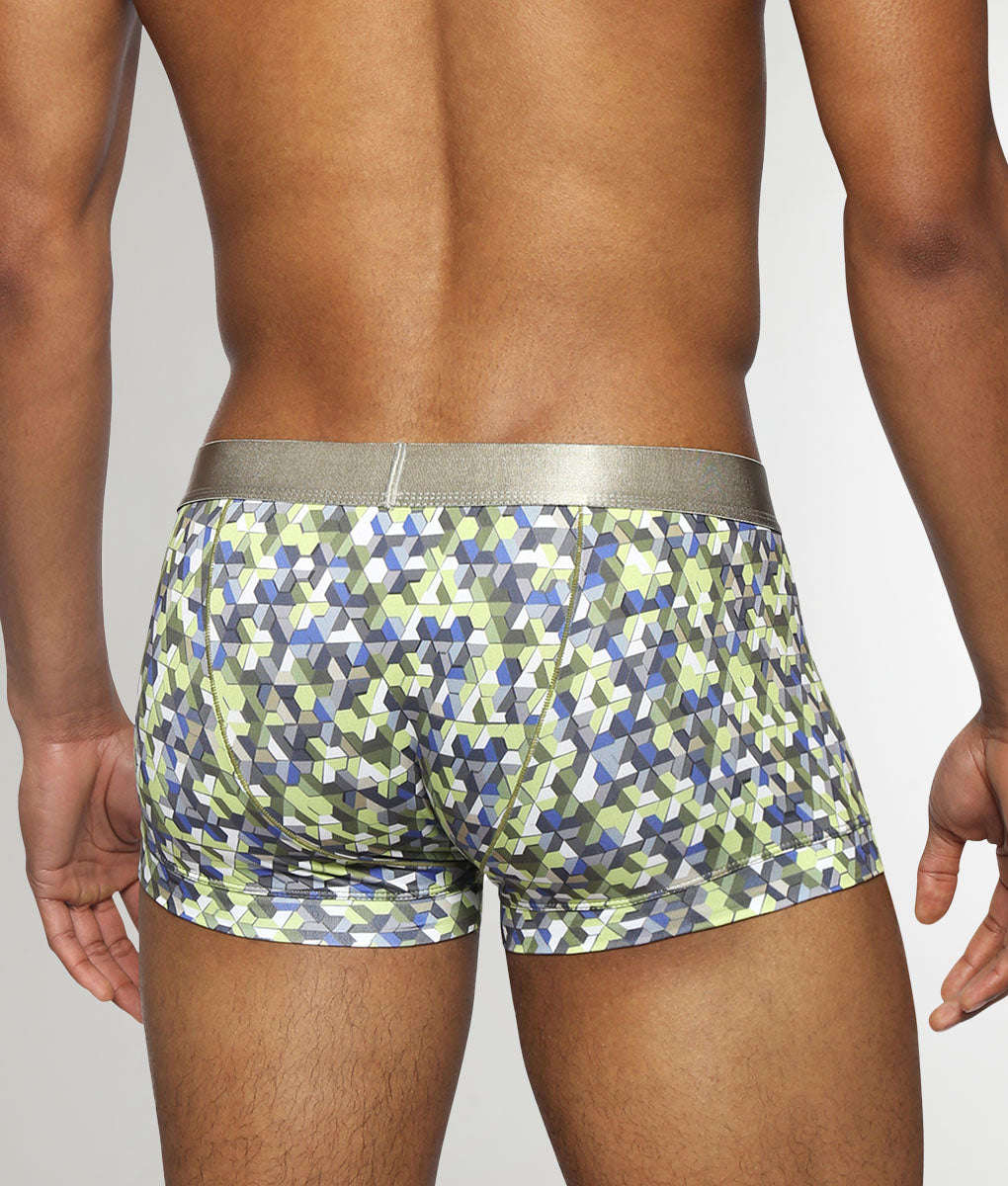 Parke & Ronen Honey Comb Printed Low Rise Trunk Lime