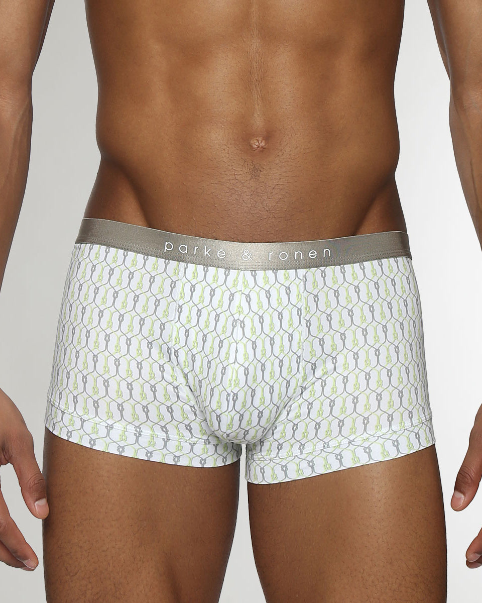 Parke & Ronen Sailors Knot Printed Low-Rise Trunk Lime