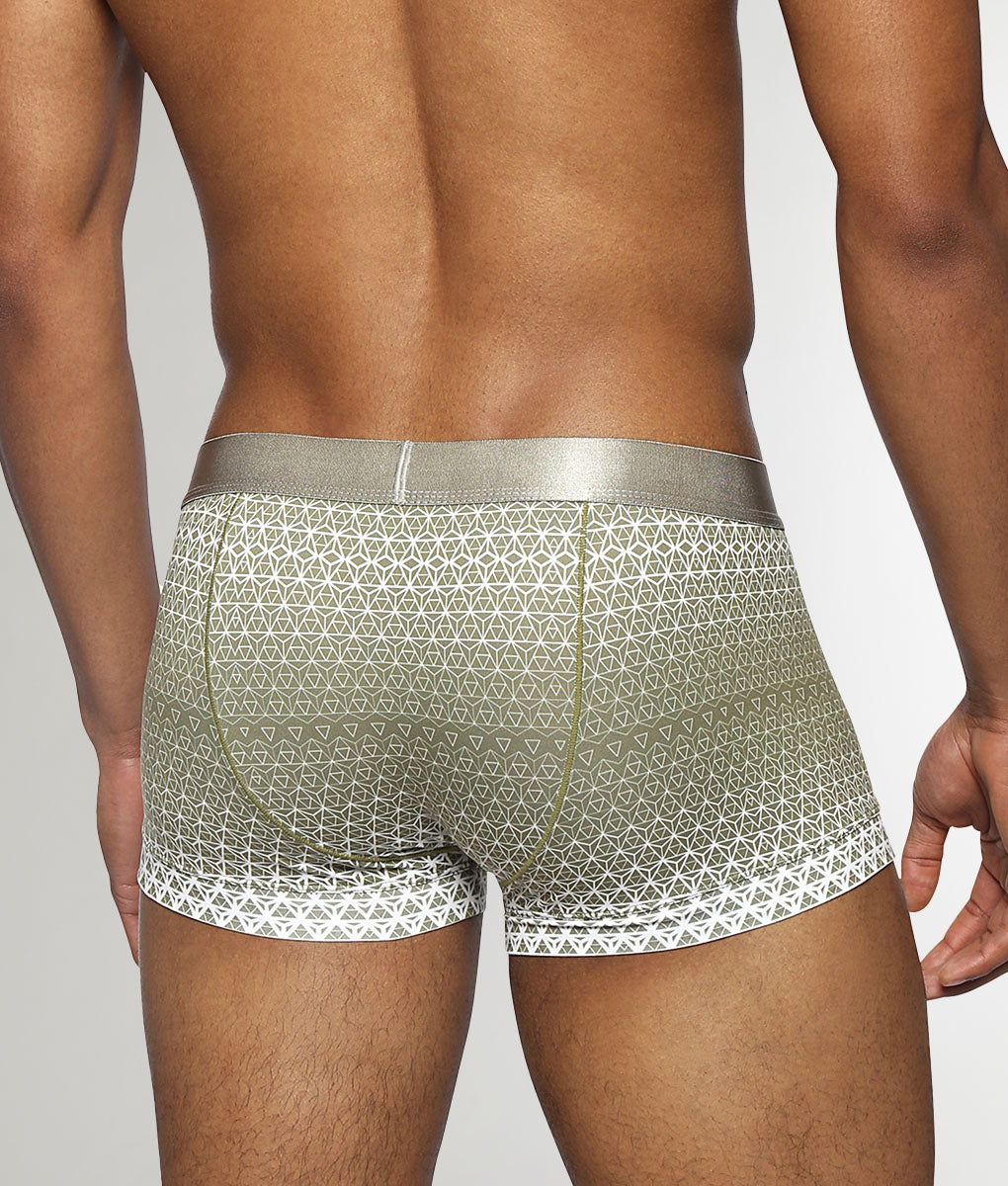 Parke & Ronen Horizon Printed Low Rise Trunk Moss