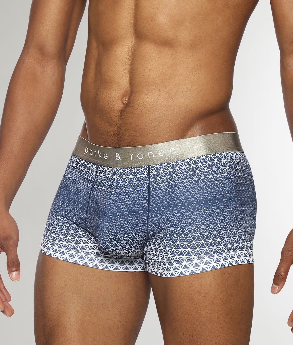 Parke & Ronen Horizon Printed Low Rise Trunk Navy