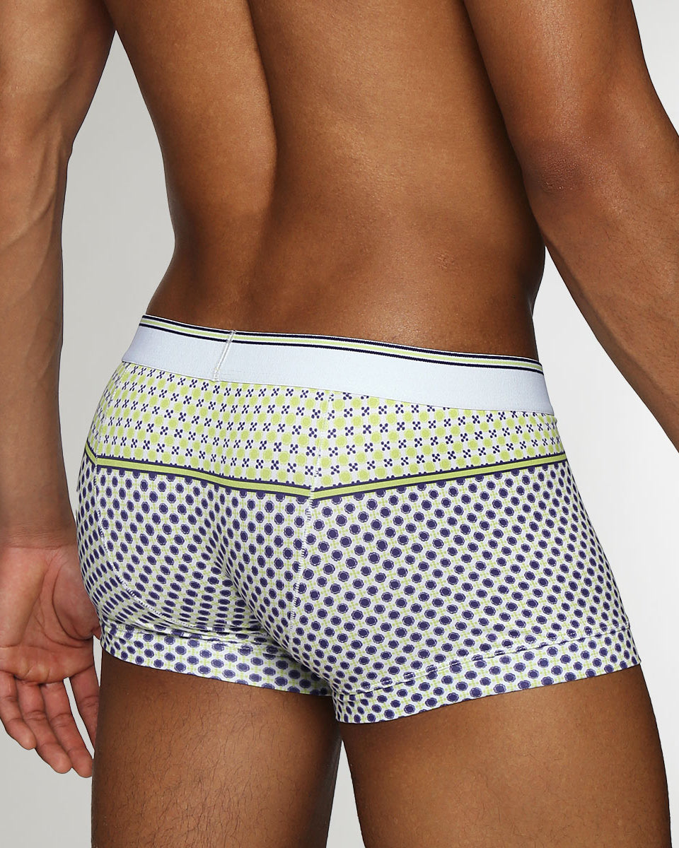 Parke & Ronen Lattice Printed Low-Rise Trunk Zest