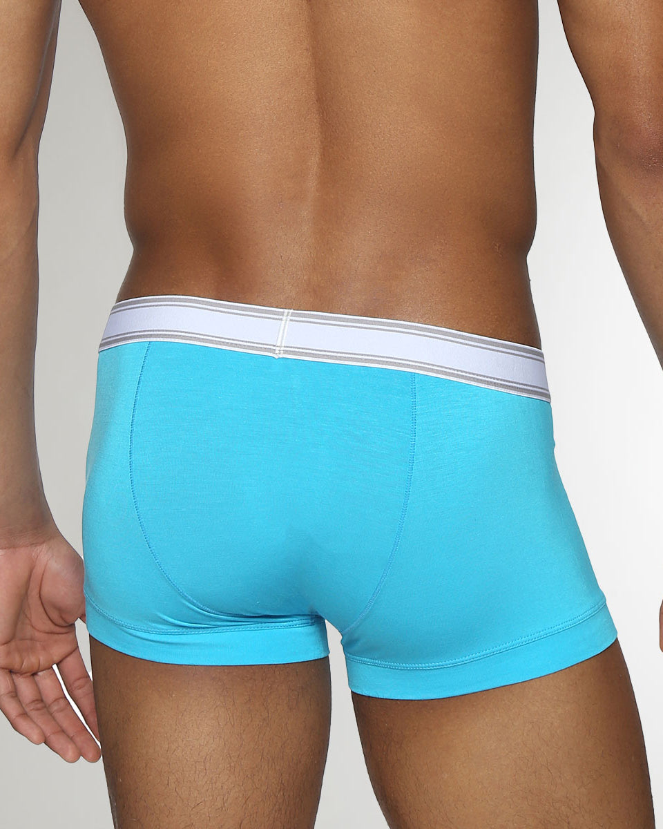 Parke & Ronen Retro Solid Low-Rise Trunk Blue-lagoon