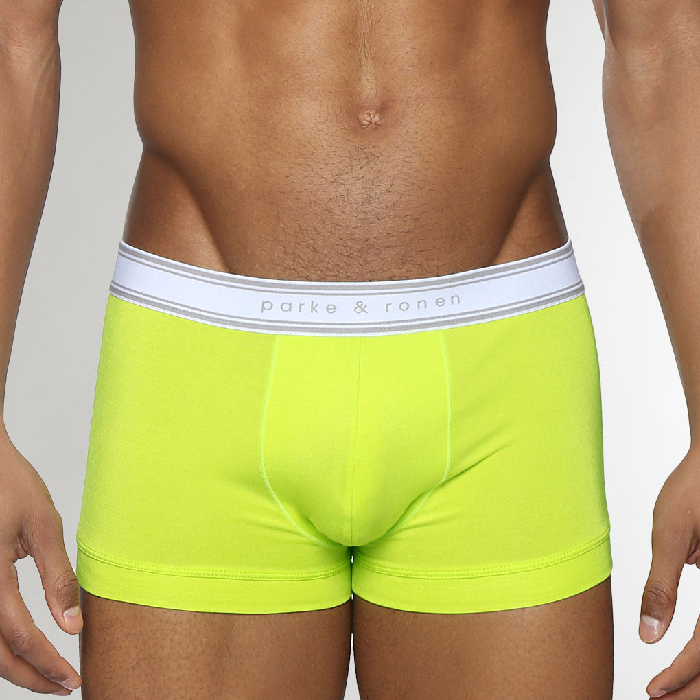 Parke & Ronen Retro Solid Low-Rise Trunk Lime-pop