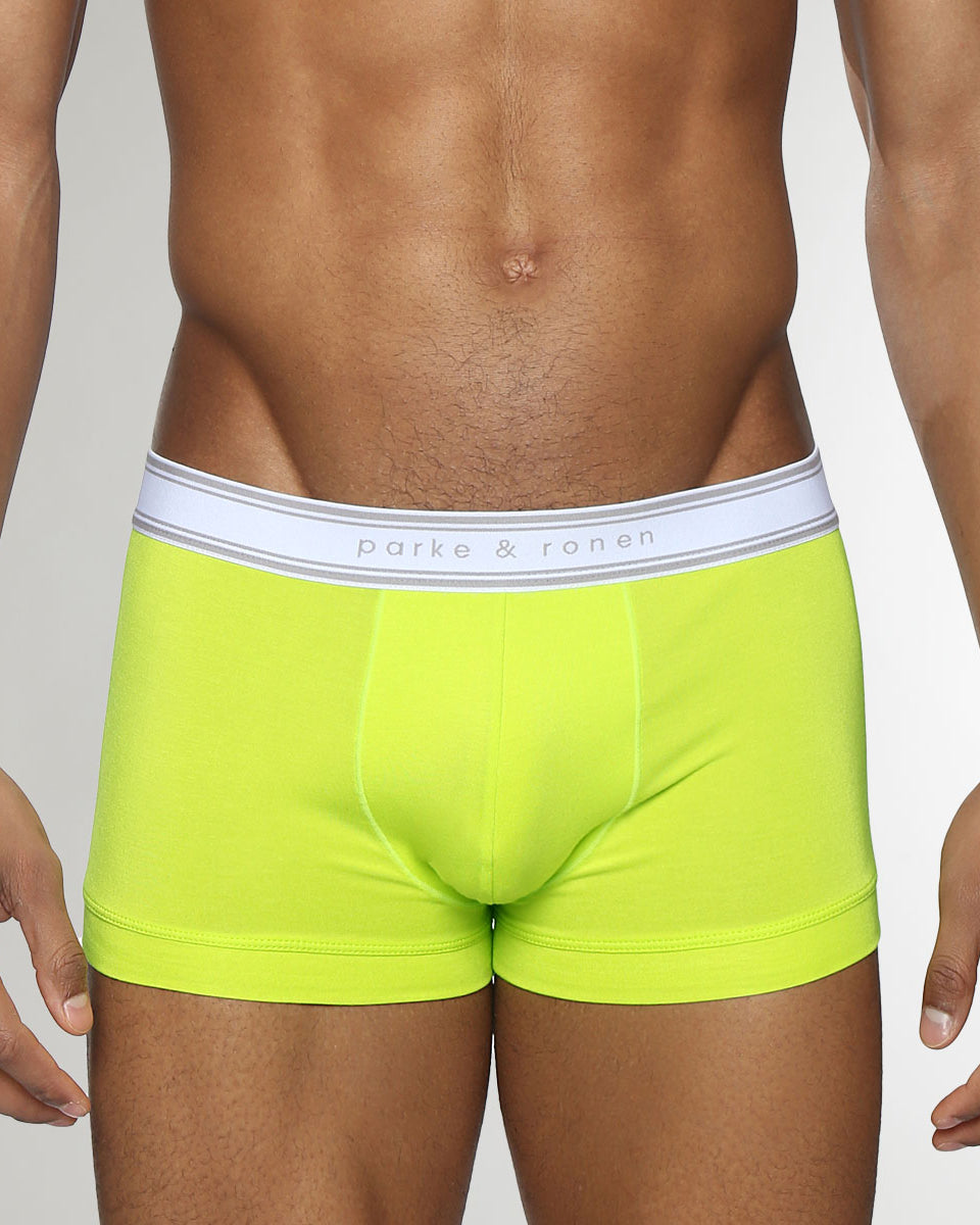 Parke & Ronen Retro Solid Low-Rise Trunk Lime-pop
