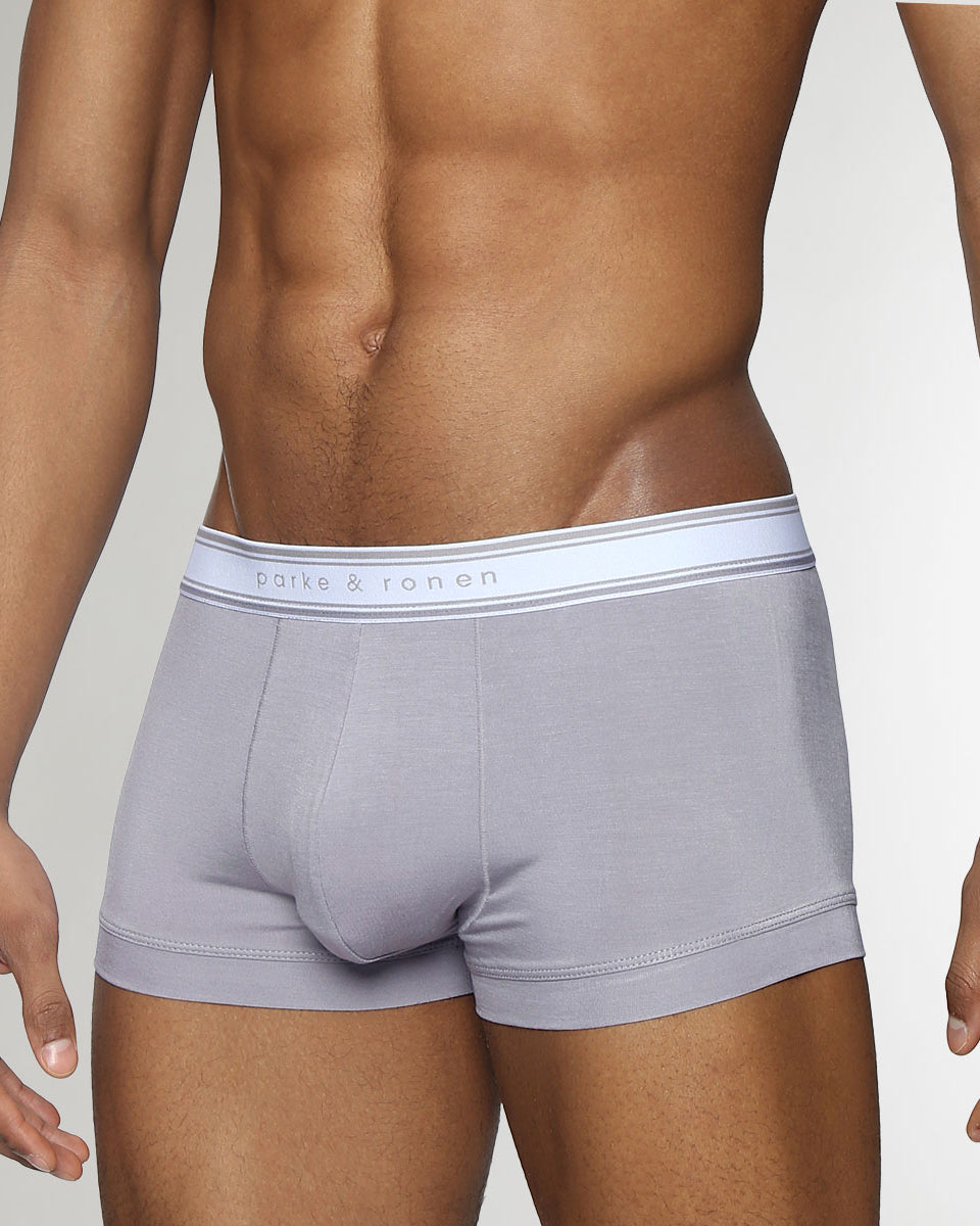 Parke & Ronen Retro Solid Low-Rise Trunk Mist-grey