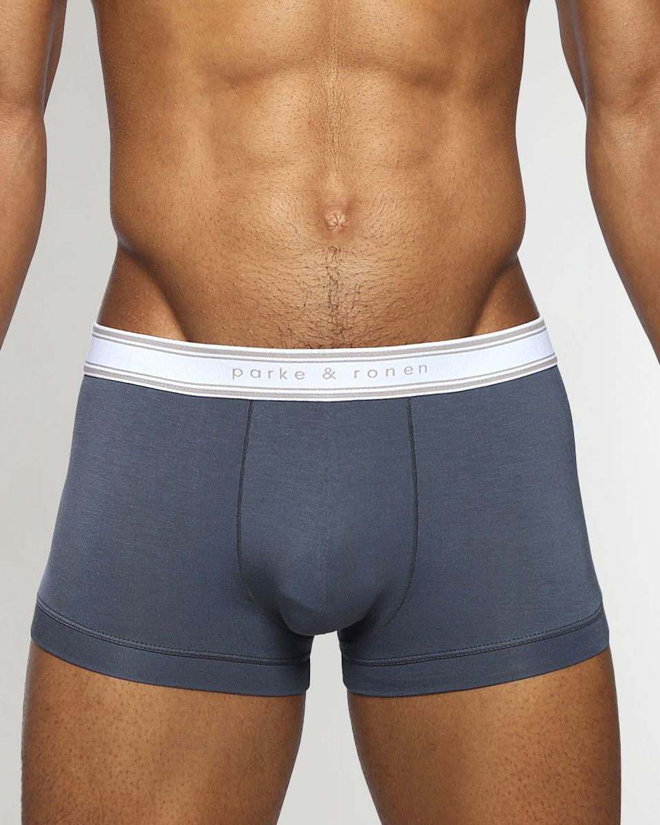 Parke & Ronen Retro Solid Low-Rise Trunk Prussian