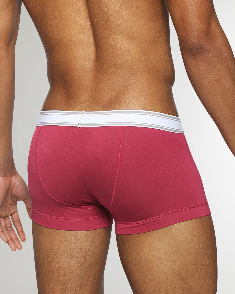 Parke & Ronen Retro Solid Low-Rise Trunk Ruby