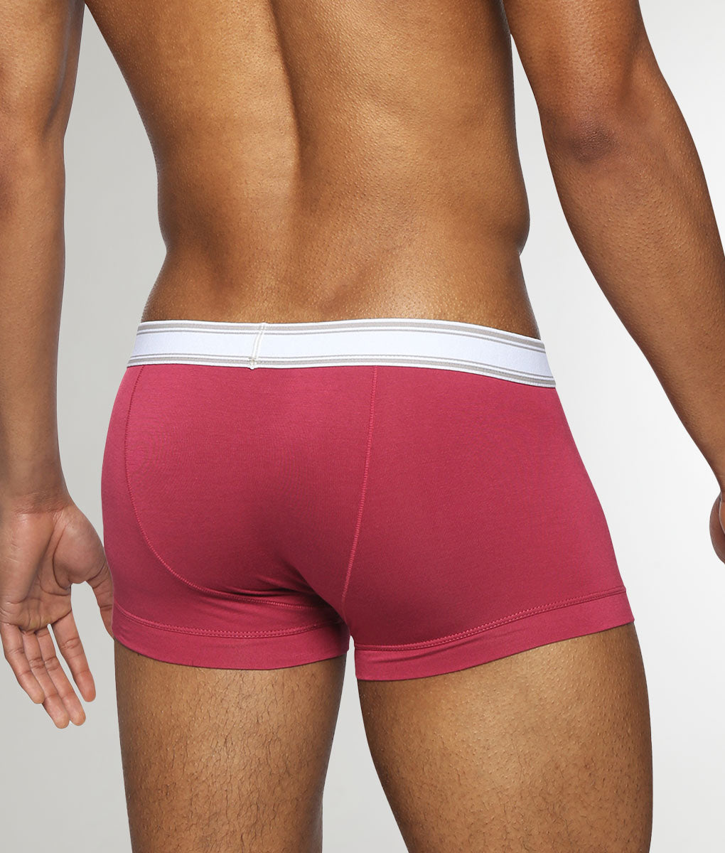 Parke & Ronen Retro Solid Low-Rise Trunk Ruby